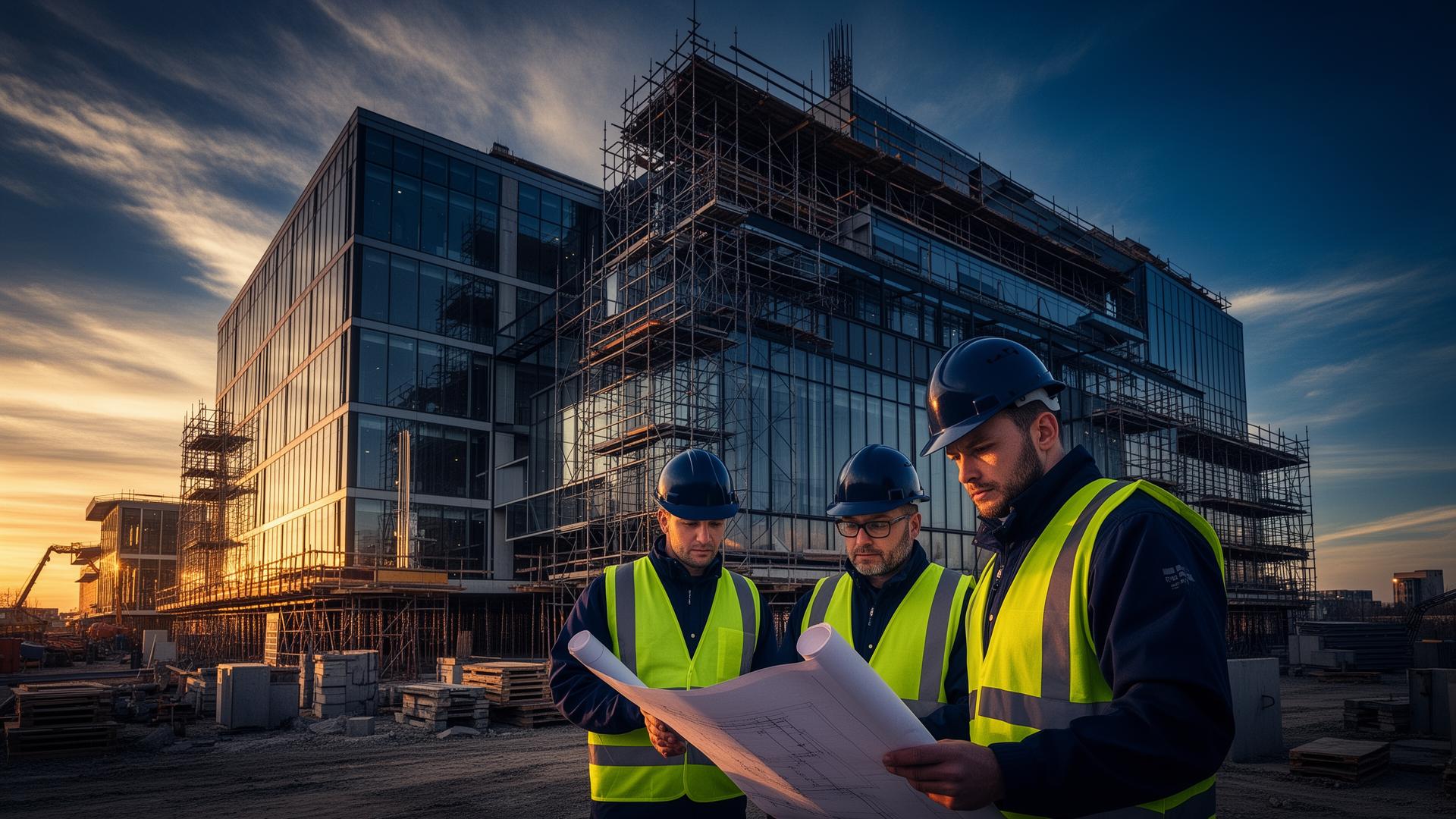 Construction crew working on a commercial interior in Toronto